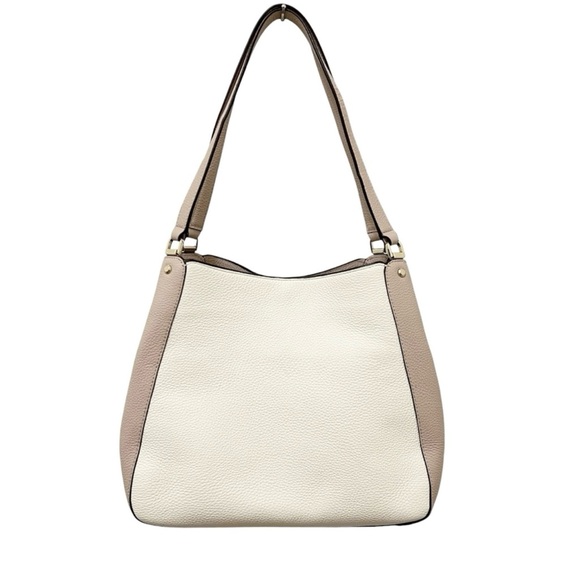 KATE SPADE Leather Leila triple compartment shoulder bag cream tan Colorblock - Picture 2 of 15